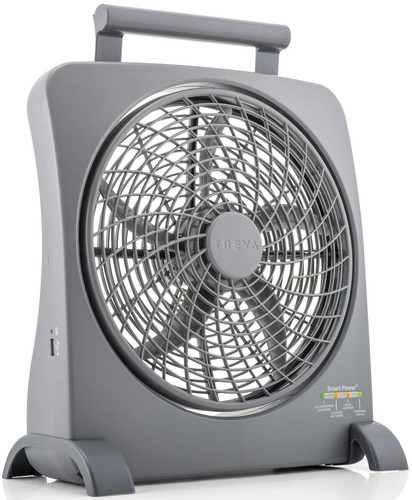 Treva 10 inch Rechargeable Portable Fan Smart Power Air Circulator. Plug-In A...
