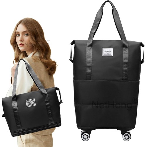 Expandable Rolling Bag with Wheels Foldable Duffel Bag for Travel Carry on Bag~~ - Picture 13 of 61