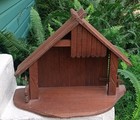West Germany Handmade Wood Nativity Stable Manger Creche VTG Christmas Holy 
