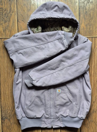 Women's Large Lavender Carhartt Rare Realtree Camo Quilt Lined Hooded Jacket - Picture 4 of 16