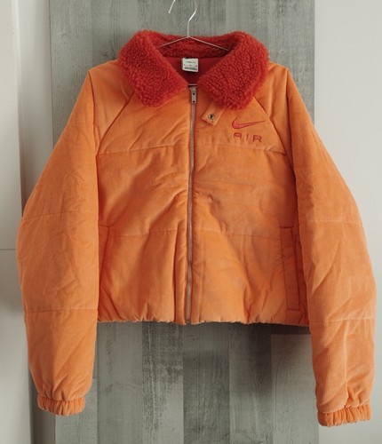 Nike Air Jacket Therma-FIT Sportswear Corduroy Coat Womens XL Orange BNWT - Foto 3 di 16