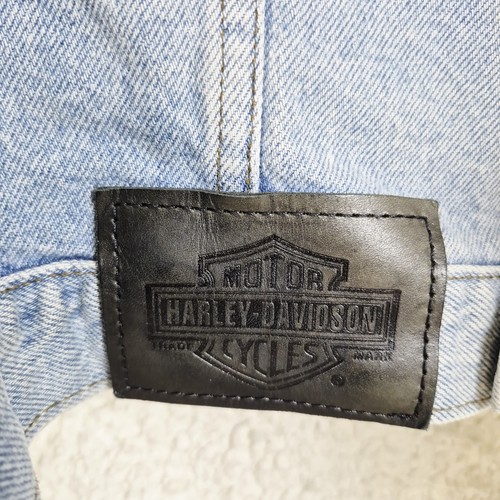 Harley Davidson Vintage Denim Jeansjacke Herren XL bestickt hinten Adler Patch - Bild 5 von 11