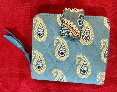 Portamonete Vera Bradley Bermuda Paisley Blu - Foto 1 di 4