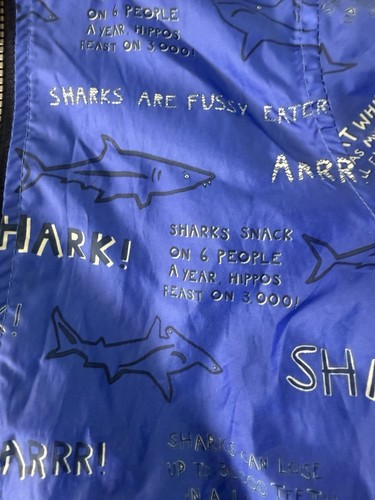 Joules Right As Rain Shark Jacket 6 years Kids Arrr! Blue Baby Shark - Picture 3 of 18