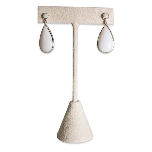 Pendiente de gamuza sintética beige soporte de exhibición en T soporte en T para pendientes - Imagen 5 de 10
