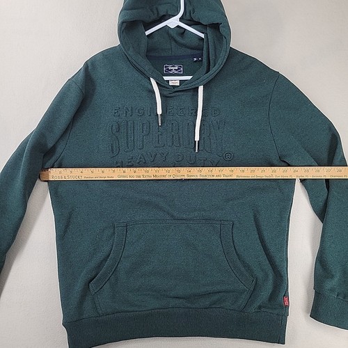 Superdry Men's XL Hoodie Engineered Heavy Duty Reverse Embossed Logo Gray - Picture 8 of 13