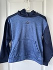 Adidas Logo Sweatshirt Youth Medium 10-12 Blue Logo Fleece Hoodie Pullover