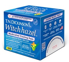 T.N. Dickinson's Hemorrhoidal Pads, Witch Hazel with Aloe, Clear, 100 Count