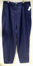 H3 NWT $48 Talbot's Women's 20 Navy Blue Vintage Pants USA made 100% Cotton
