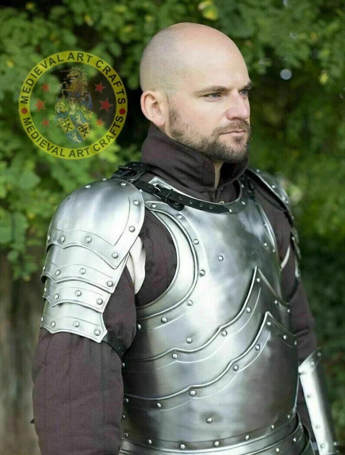 Caballero gótico medieval armadura pechuga acero coraza calzoncillos LARP SCA Cospla