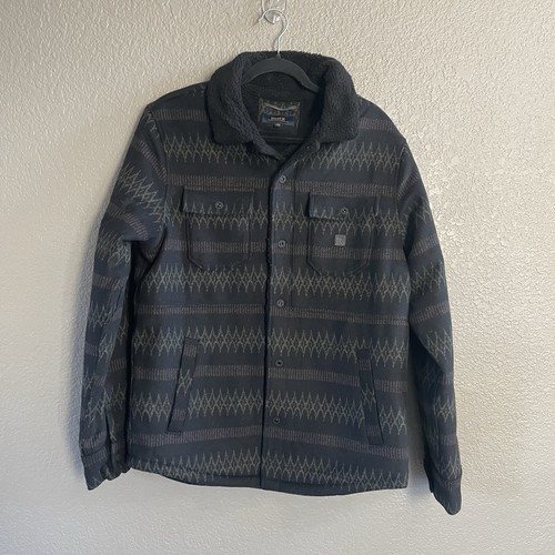 Roark Hebrides Jacke Herren Medium Kaffa Wollmischung Druckknopfleiste Sherpa gefüttert Neu mit Etikett - Bild 1 von 13