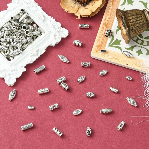 100x Tibetan Tube Column Bead Spacer Beads for Bracelets Necklace Jewelry Making - Picture 5 of 8