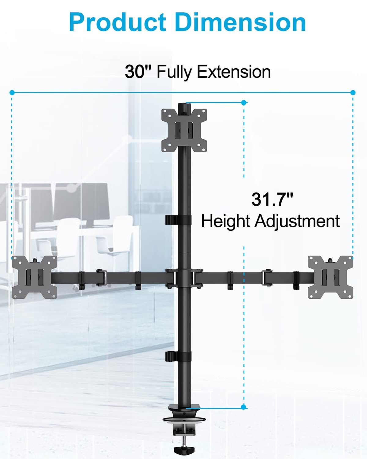 MOUNTUP Triple Monitor Stand, Height Adjustable Monitor Desk Mount Fit for 17...