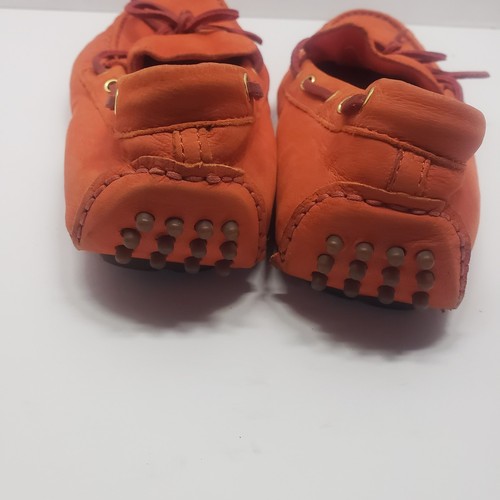 Cole Haan Women 7 Orange Nubuck Leather Slip On Moccasins/Flats/Driver Used - Picture 4 of 11