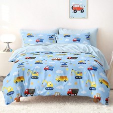 - Construction Car Bedding Set for Boys, Excavator Truck Crane Tractor, Soft ...
