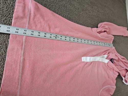 Vineyard Vines Women size M Red & White Striped V Neck Hooded Long Sleeve shirt. - Picture 11 of 14