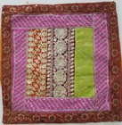 Vintage Traditional Indian Rajasthani Patchwork Sequin Floral Cushion Cover 