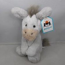 BNWT* Jellycat - Bashful Donkey - Small Plush Soft Toy 8.5" Original Light Grey