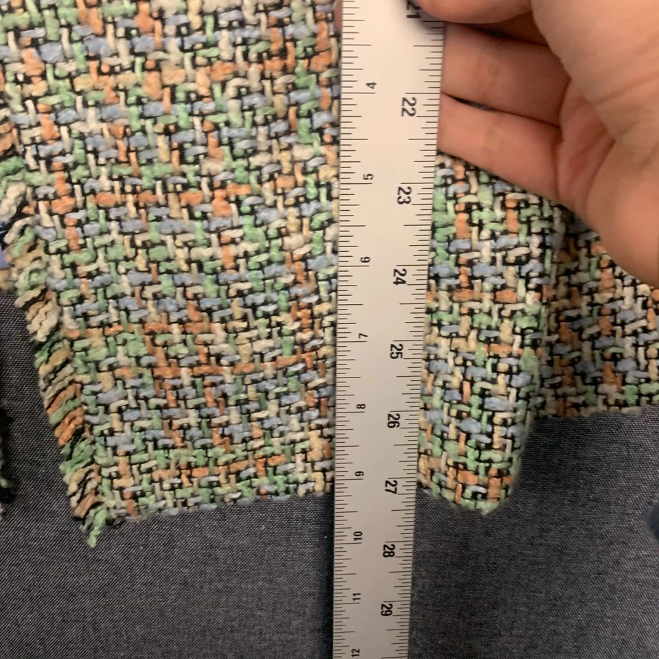 Коретская женская куртка размер 16 бежевый твид бахрома блейзер карьера 100% акрил - Изображение 4 из 4