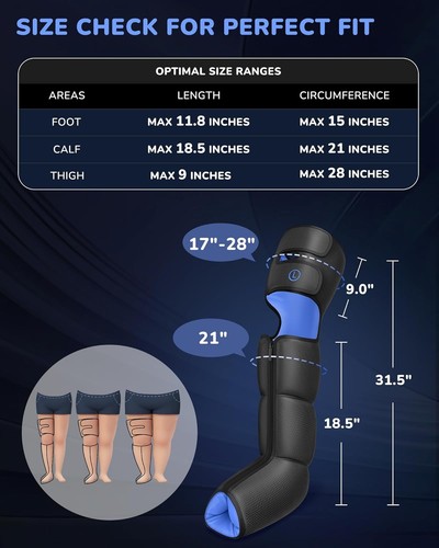 Leg Massager with Heat and Compression Sequential Compression Boots 6 Modes. - Picture 5 of 8