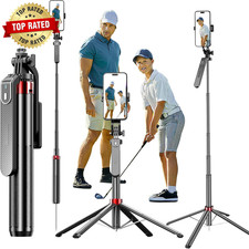 Golf Monopod and Tripod Selfie Stick to Record Golf Swing  71" Etendable Cell P