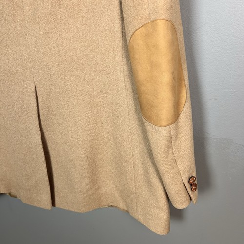 Abrigo deportivo DAKS para hombre 43 cabello camello tostado gamuza parche en el codo occidental vintage indie - Imagen 7 de 16