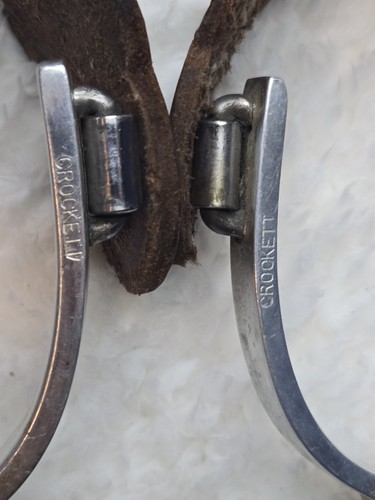 Vintage Crockett Western Sporen verzierte Lederriemen - Cowboystiefel Reitausrüstung - Bild 7 von 9