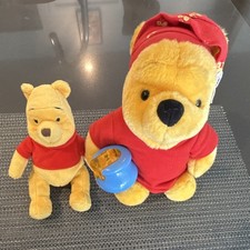 Disney Winnie the Pooh Plush Stuffed Toys Set with Red Shirts  Blue Honey Pot