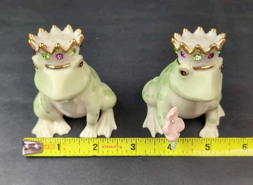 Lenox Set of 2 Jeweled Frogs King & Queen Salt and Pepper Shakers New Never Used - Picture 16 of 16