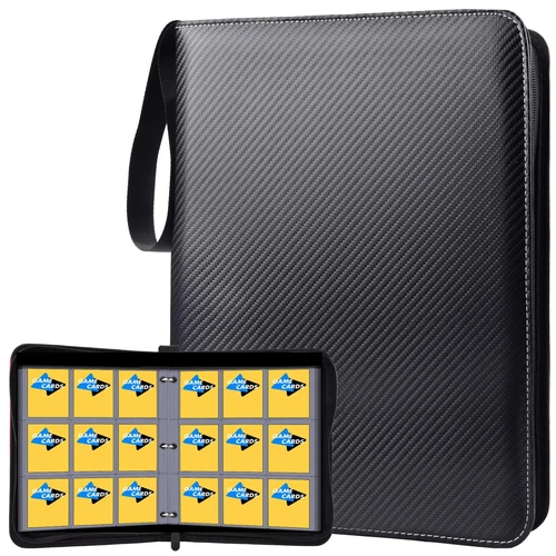 Portable 9-Pocket Trading Card Binder Holds 990 Cards with 55 Removable Doubl...