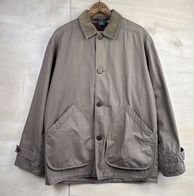 #ad Vintage 90s J Crew Oarsman Jacket Barn Chore Hunting Coat Sportsman Jacket Sz S $59.99