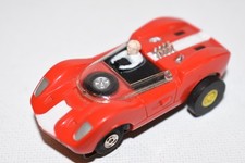 Aurora Thunderjet T-Jet 1960s Mclaren Elva HO Scale Slot Car Red  White Stripe