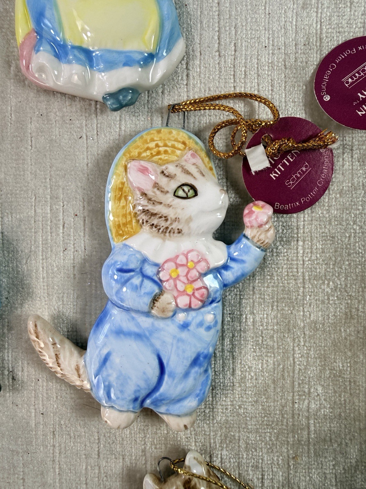 Vintage Schmid Porcelain Beatrix Potter Vintage Ornament Set Lot Of 11 1982-1987