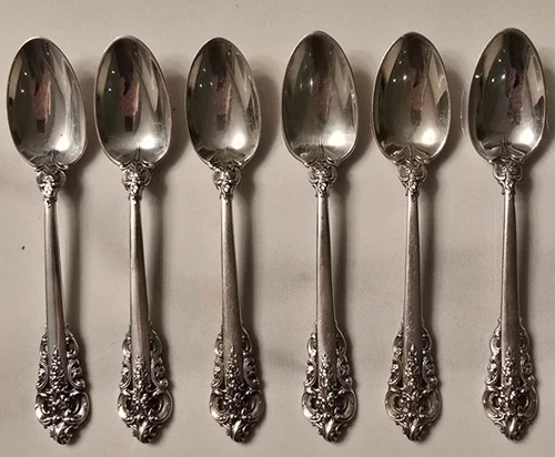 GRANDE BAROQUE BY Wallace 4 1/8" Demitasse Spoons - Set of 10 - 145 gr