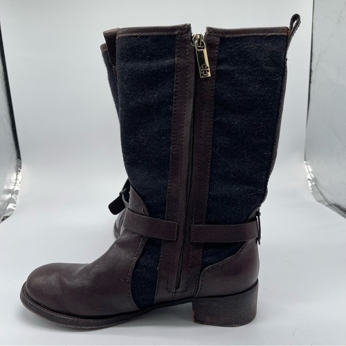 Tory Burch, Leather and Wool Travel Boots, Size 8M. Leather Sole. Excellent cond - Picture 4 of 13