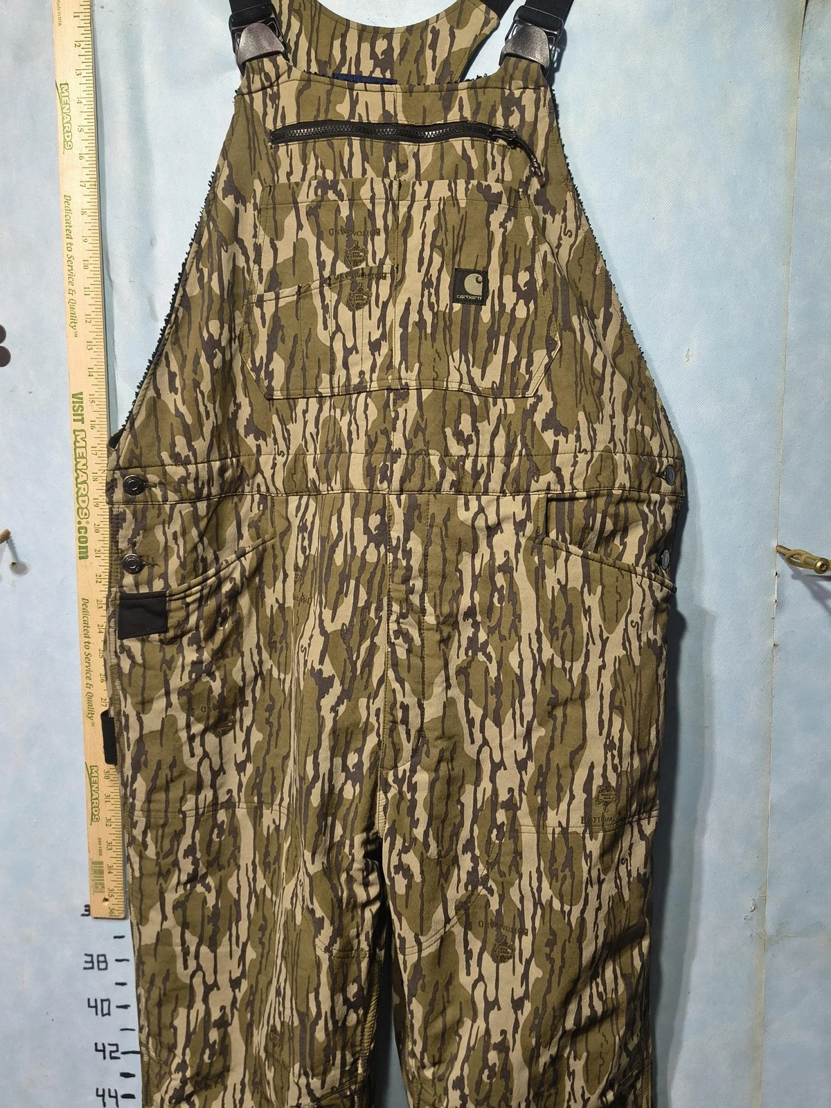 Carhartt Overalls Mens 46x32 XL Green Camo Super Dux Insulated Bib Pants Hunting