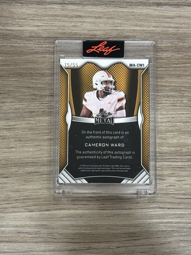 2025 Leaf Silver Cameron Ward GOLD Lava 15/55 Auto Rookie Card (Factory Sealed) - Picture 2 of 2