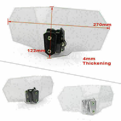 Universal Adjustable Clip On Windshield Extension Spoiler Wind Deflector Clear - Bild 3 von 12