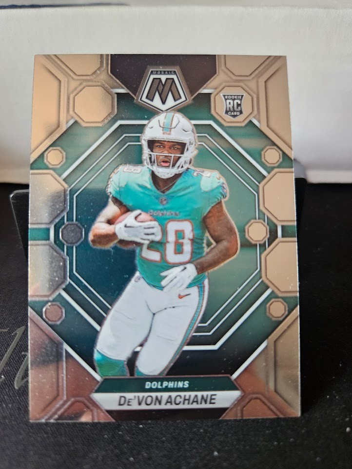 2023 Panini Mosaic Devon Achane Base Rookie Miami Dolphins Card RC #312