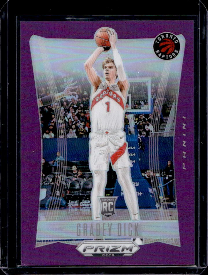 2023-24 Prizm Deca Gradey Dick RC Purple Rookie #42/99 Raptors