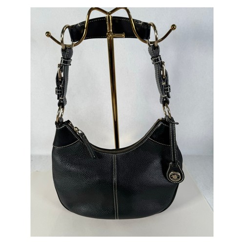 Vintage Dooney & Bourke schwarze Leder Schulter Hobo Handtasche