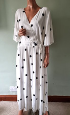 Principles Monochrome Polka Dot Spotty Special Occasion Fixed Wrap Dress UK:20