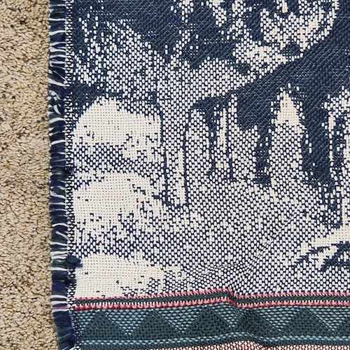 AMERICAN WEAVERS Vintage Wolf Woven Tapestry Wall Hanging Woodeen Rod Decor - Picture 5 of 8