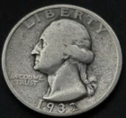 1932-S Washington Quarter, Full Date Clear Mint Mark VG+ First Issue Tough Date