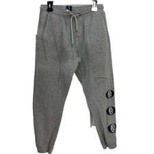 Volcom Mens Sweatpants Printed Logo Pockets Drawstring Gray Size M