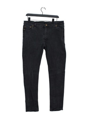 Hiut Denim Co Damen Jeans W 36 in schwarz Baumwolle mit Elasthan gerade