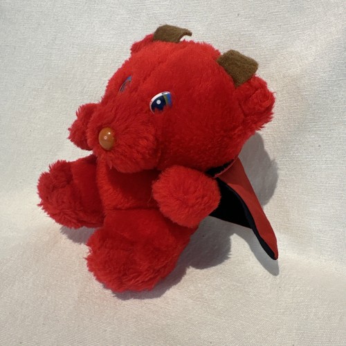 Vintage Devil Teddy Bear Plush Stuffed Animal Toy Red Valentine's Day Mini 5" - Picture 3 of 4