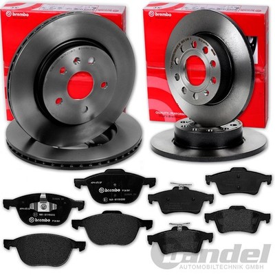 brembo BREMSSCHEIBEN + BELÄGE VORNE + HINTEN passend für FORD C-MAX 2 II MK2