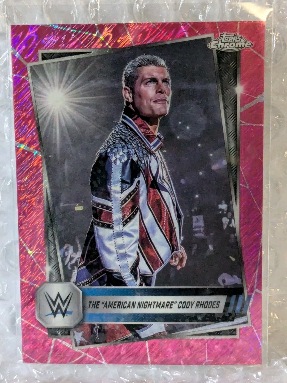 2025 Topps Chrome Cody Rhodes Pink Shimmer Refractor WWE #1