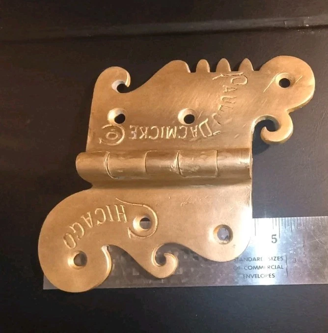 Bisagras antiguas de latón desplazadas Paul J Daemicke de 1/2 pulgada Foto 3 de 4